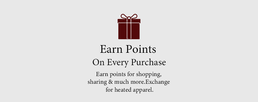 Earn points in conqueco heated apparel 