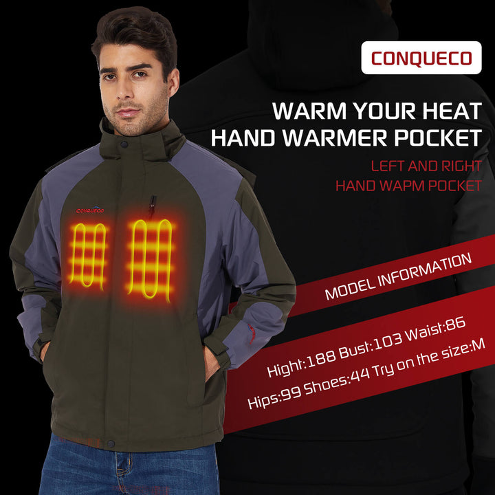 Three temp. settings can be selected only by pressing a button on heated jacket (High - Medium - Low). You can adjust the temp. according to different environments.
