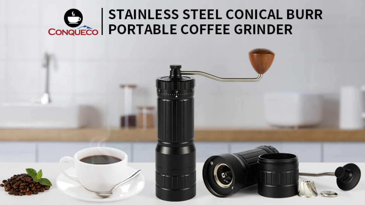Conqueco Portable Manual Coffee Grinder Machine-Small Grinders(40g-Bean)