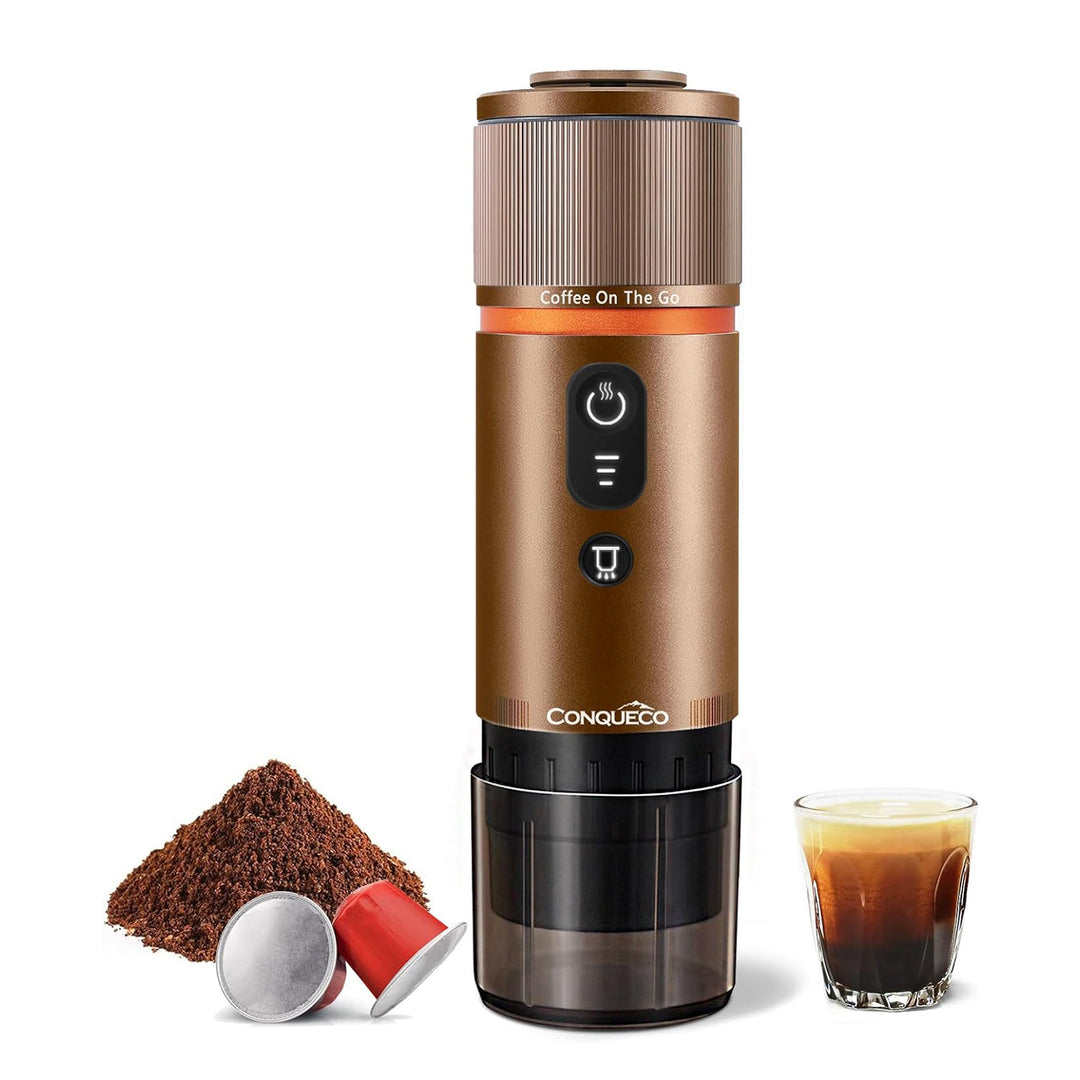 Portable Electric Espresso Machine with 3-4 Min Self-Heating, 20 Bar Mini Small 12V 24V Car Coffee Maker