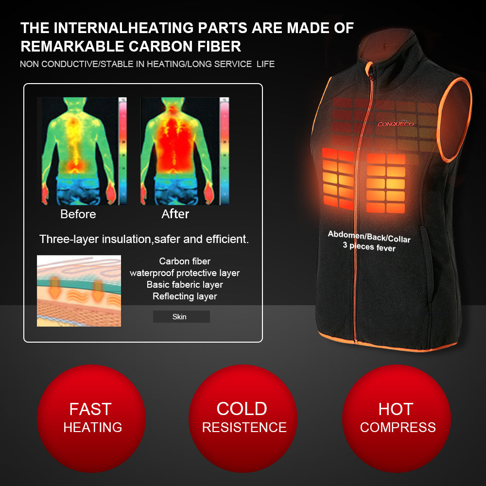 heated vest polar fleece