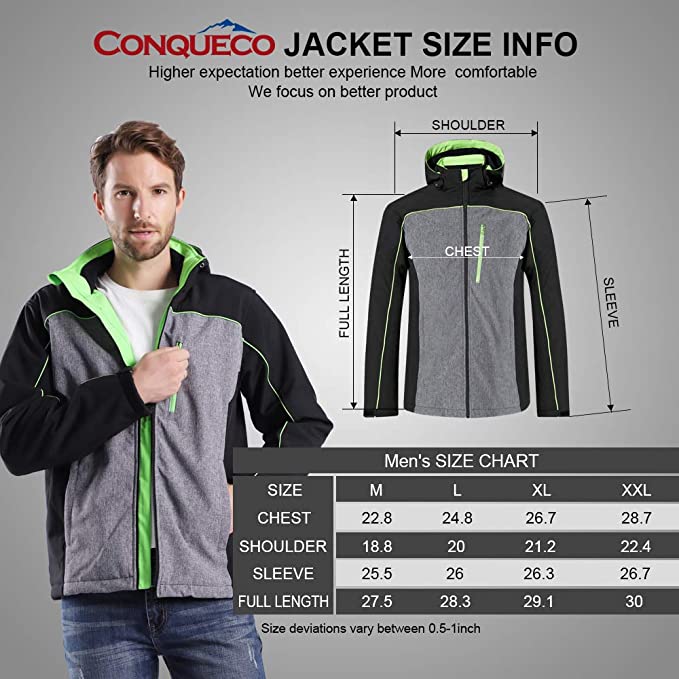 Conqueco Men's Heated Hoodie Jacket Gray&Black – CONQUECO