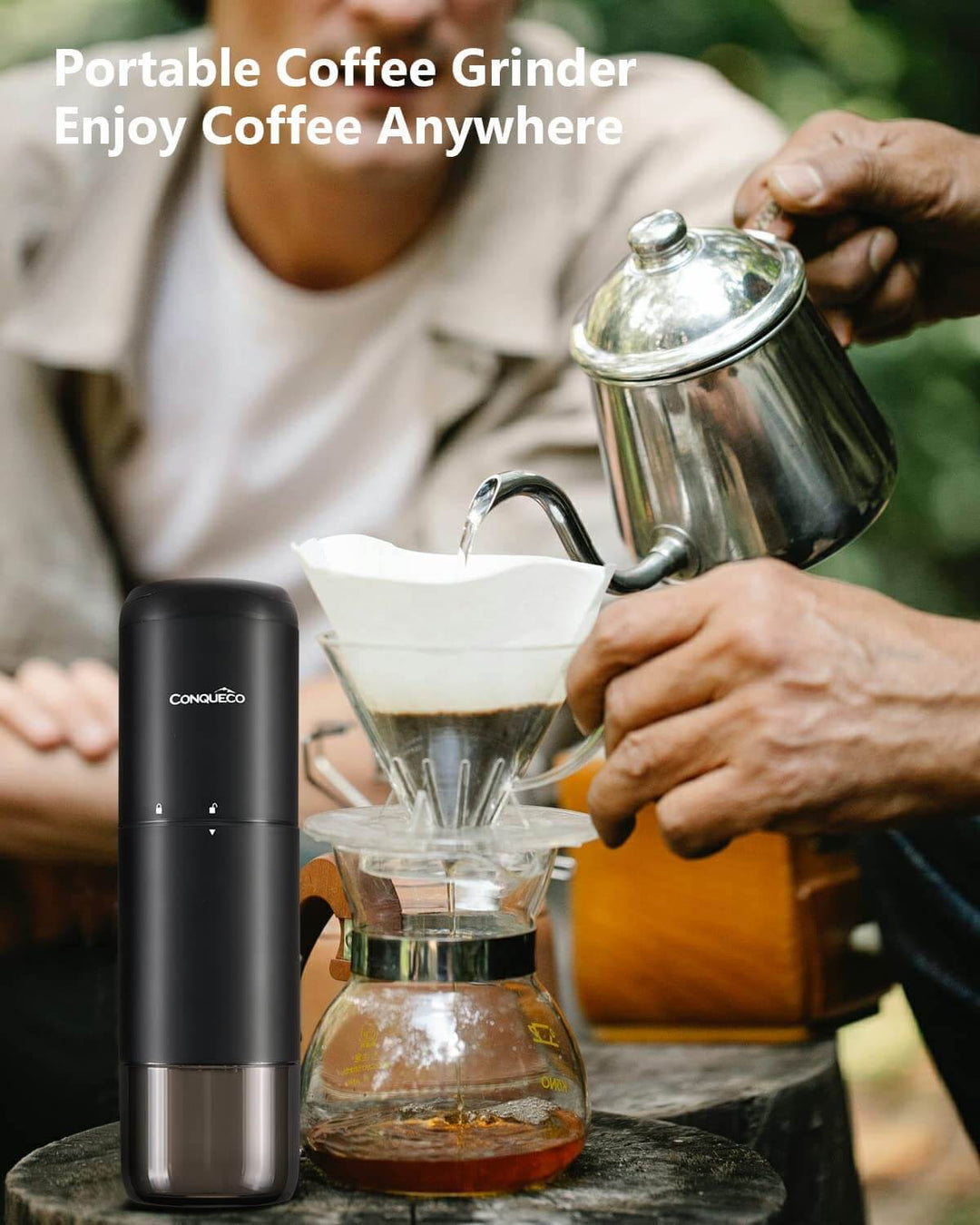 Coffee Grinder Electric Burr, Small Cordless Coffee Grinder Mini with Multi  Grind Setting, Portable Coffee Bean Grinder Automatic for  Camping/Drip/Espresso/Pour Over, USB