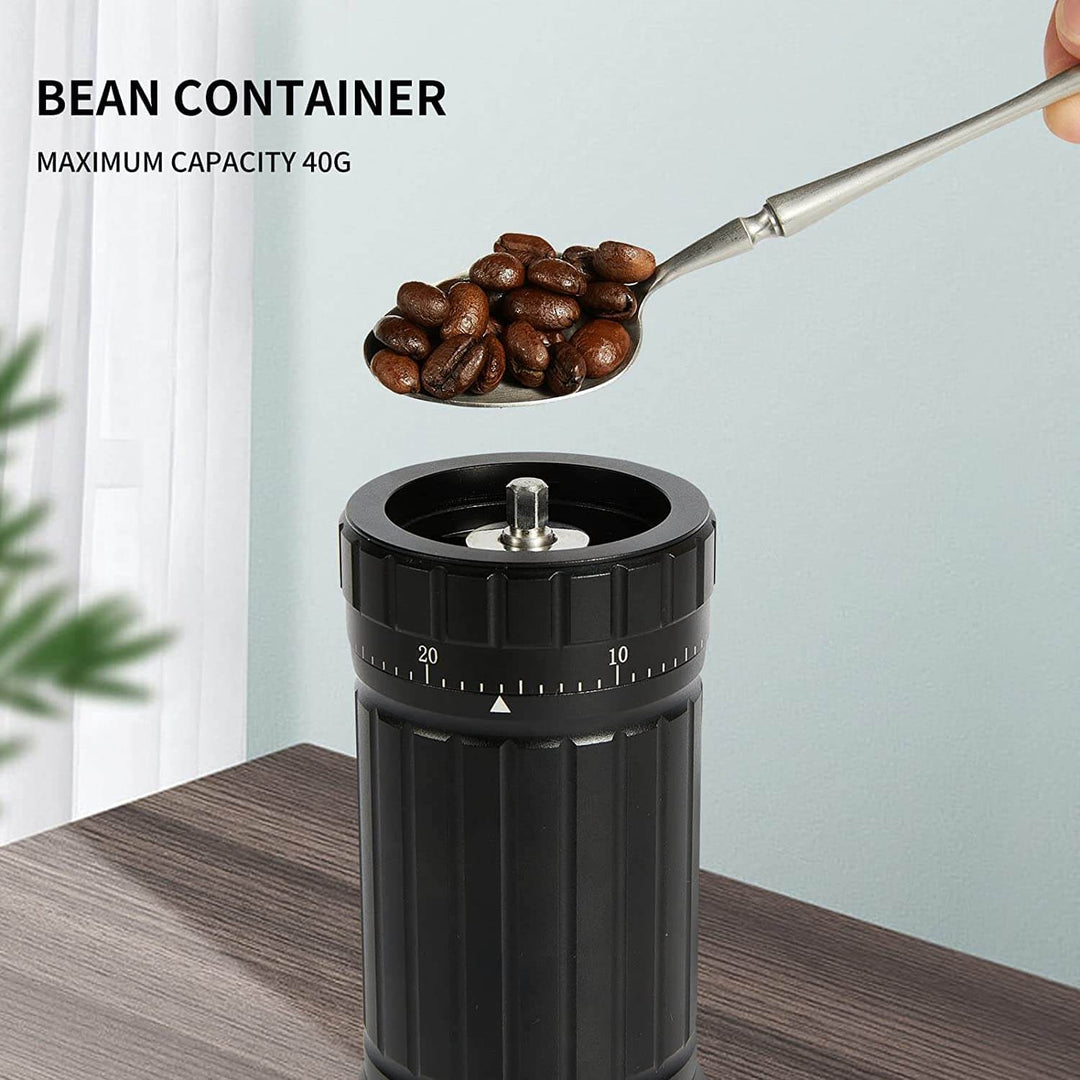 Manual Coffee Grinder Burr-Portable Stainless Steel Hand Bean Griding Machine(Max 40g)